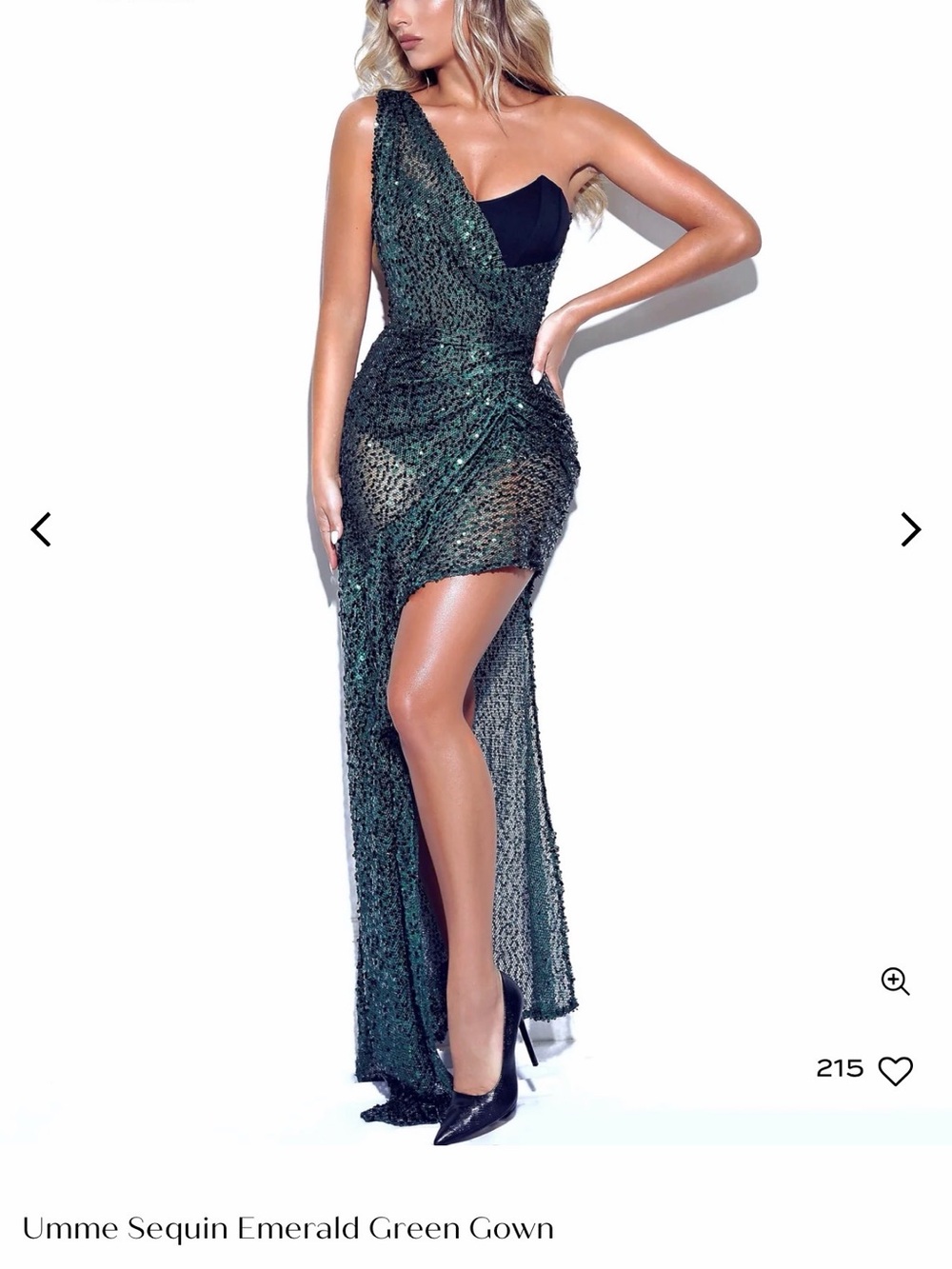 Miss Circle Umme Emerald Green Sequin Evening Dress